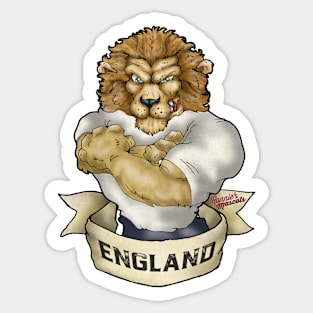 England Lion Mascot Sticker